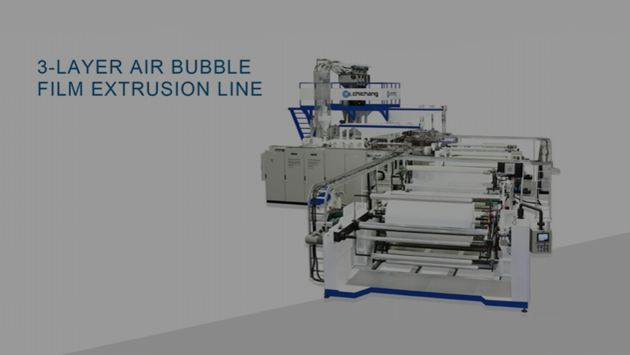 Línea de extrusión de película de burbujas de aire de 3 capas