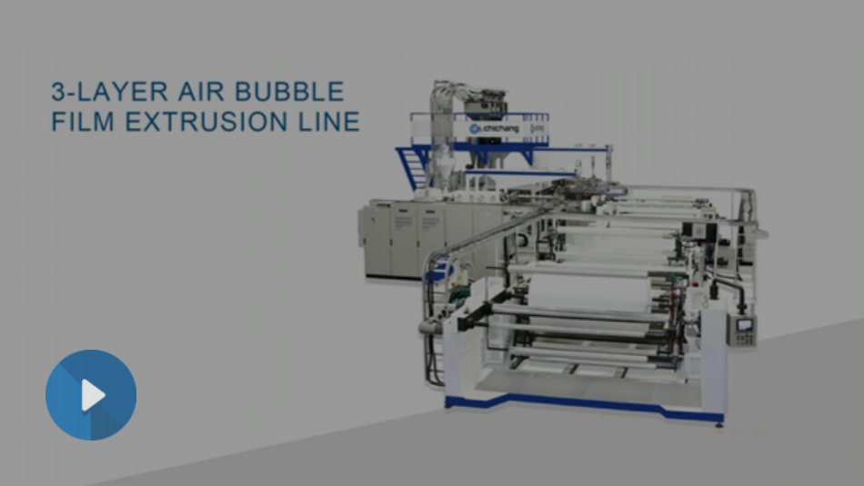 Línea de extrusión de película de burbujas de aire de 3 capas