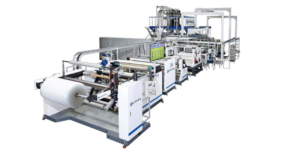 خط بثق فيلم فقاعات هواء ثلاثي الطبقات